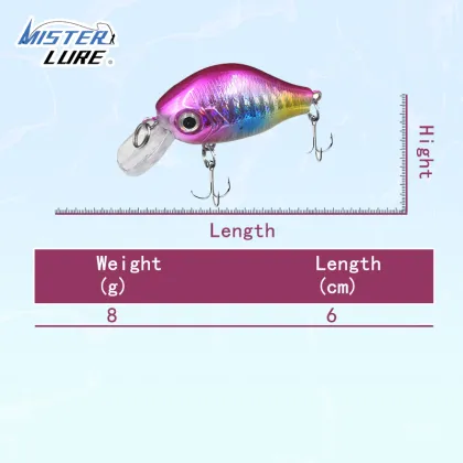 MISTER LURE 60mm 8g Wobbler Swimbait Fish Lure Crank Bait Minnow Fishing Lures