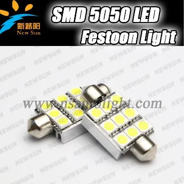 led interior light festoon bulb,39mm 9smd 5050 chip 12V led dome light