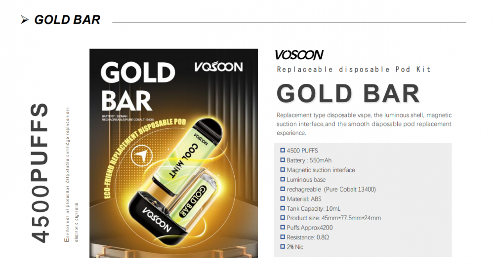 Vosoon Gold Bar 4500