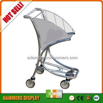 Aluminium alloy airport shopping cart with basket