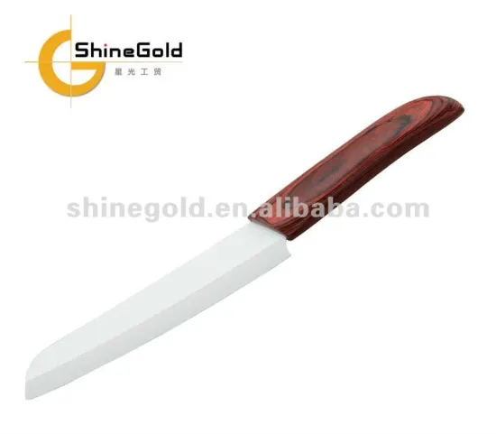 6 Inch Wooden Handle Ceramic Slicing Knife