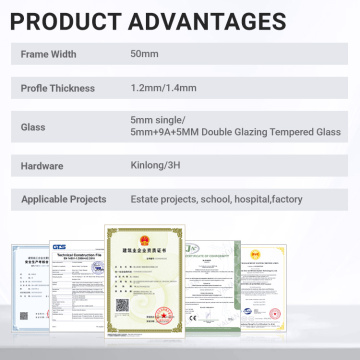 Power Coated Tempered Glass Aluinum Alloy Casement Window