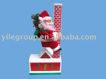 12" santa climbing chimney/santa claus/santa toys
