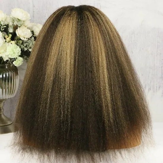 High-Quality Virgin Remy Human Hair Wigs: Kinky Straight, Lace Braided, and Perfectly Natural for Women