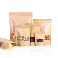 Kraft Craft Paper Standing Up Pouches With Window