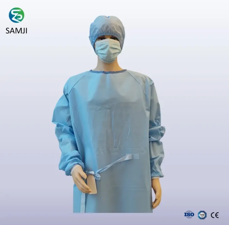 Sterile Blue Surgical Gown for Surgeons with ISO Certification