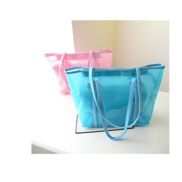 hot sale promotional transparent PVC beach bag,tote bag,bag set