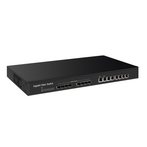 10/100 / 1000 Mbps Einzelfaser 8SFP 8RJ45-Medienwandler