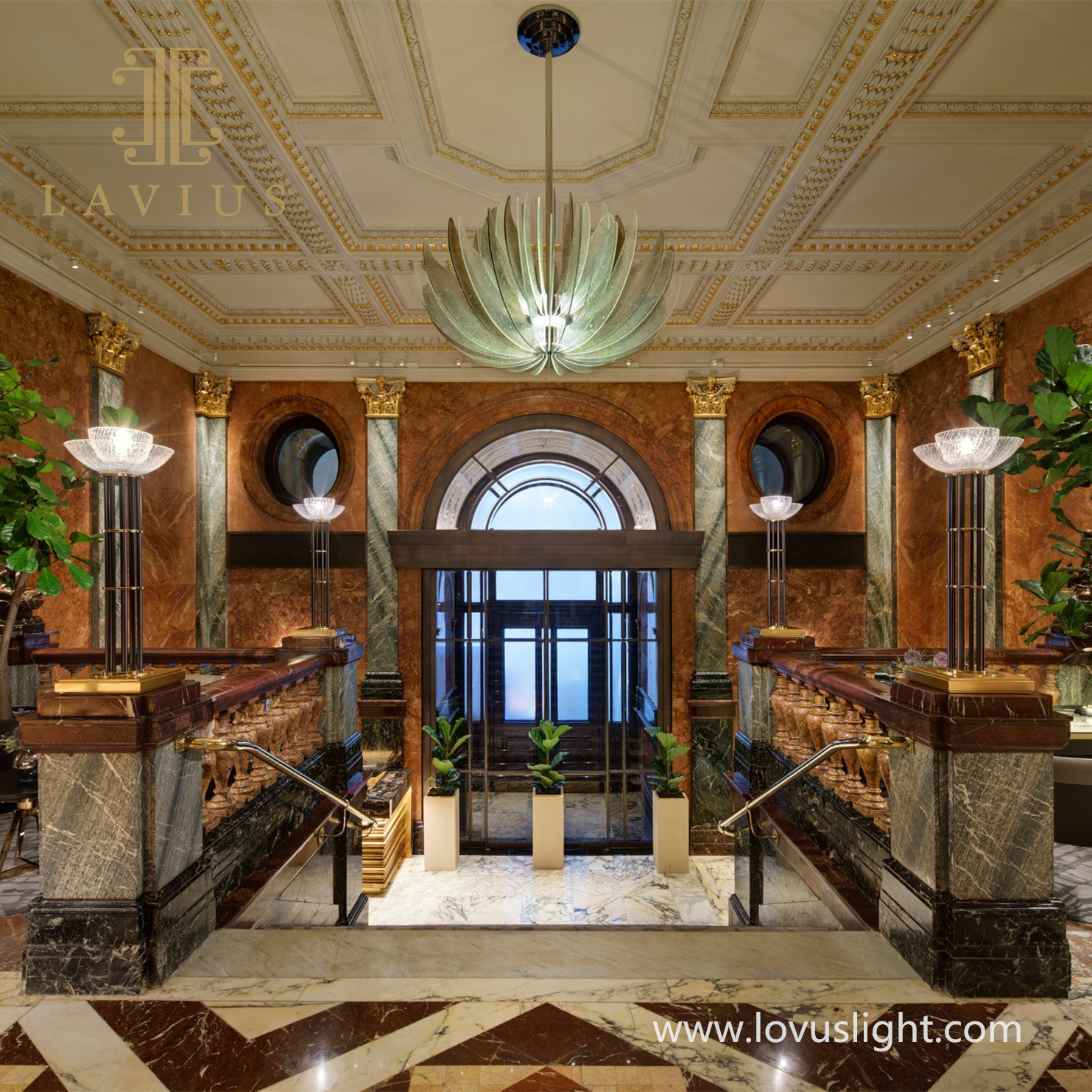 Modern Villa Chandelier Custom Flower Bud Shaped Chandelier Ceiling