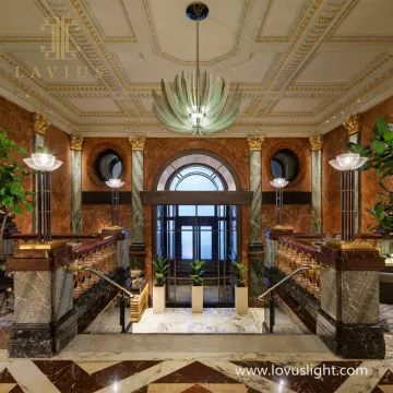 Modern villa chandelier custom flower bud shaped chandelier ceiling chandelier lighting green villa indoor chandelier