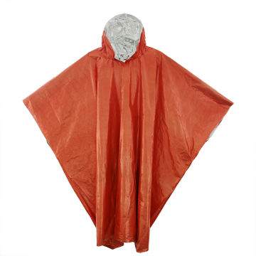 Thermal Mylar Space Emergency Blanket Poncho Keeps Your Gear Dry And Warm Raincoat Survival Equipment For Camping