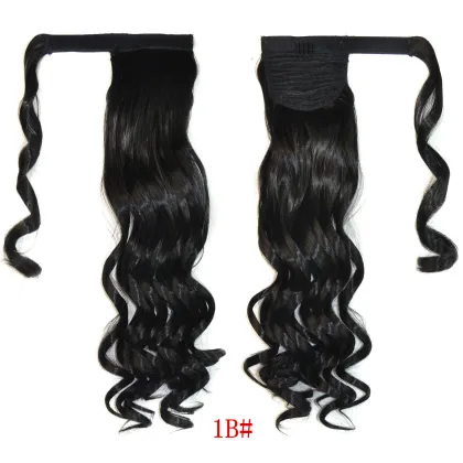 Long culry cambodian blonde elastic pony tail bands pony tail hair extension