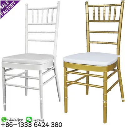 Sinoperfect Discount Metal White Golden Event Phoenix Chair with Cushion
