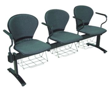 3 seater school link chair with book basket upholstered armrest chair padding public waiting bench