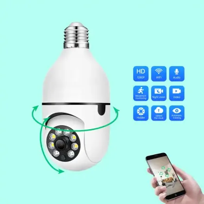 E27 Socket Full Color Panoramic WiFi IP Camera