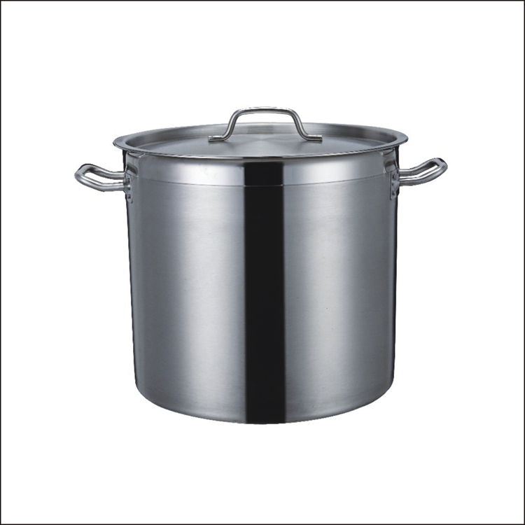 Stainless steel stock pot with double handle