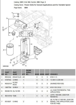 Diesel Engine John Deere Generator Parts Jh100 - Jh250