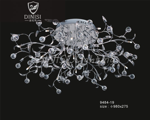 Modern LED Halogen Crystal Decorative Ceiling Light (9484-19c)