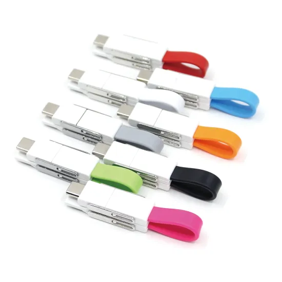 4 in 1 Magnetic Keychain USB Charger Cable for advertising,Promotion gifts