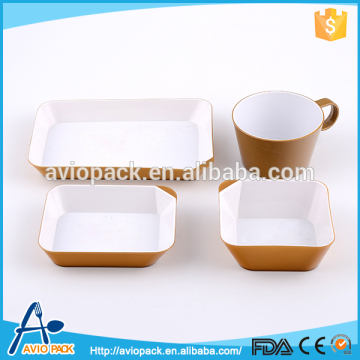 Wholesale good quality 4pcs plastic airline inflight dinnerware