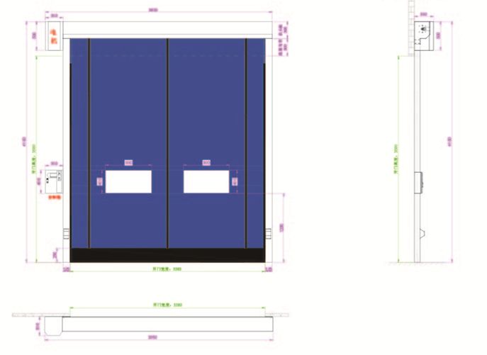 Auto-recovery Industrial Fast Rolling Zipper Door