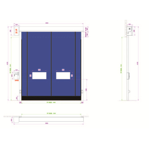 Auto-ferwidering Yndieling Fast Rolling Zipper Door