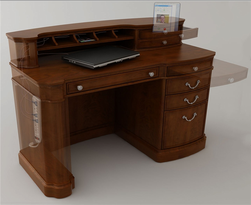 Desk With Hutch And File Cabinet