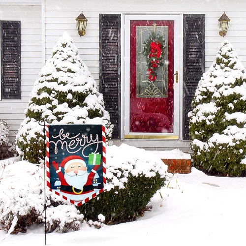 High quality double sided printing Christmas garden flag