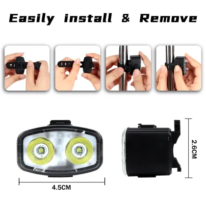Bicycle Front and Rear LED Lights, IPX4 Waterproof Night Riding Safety Lights