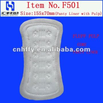 155mm Panty Liner with Fuff Pulp