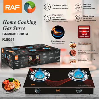 Brand New Gas Stove Black Home Cooking Safe Propane Gas Cooktop 2 Burners Kitchen Gas Burner