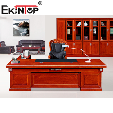 L-Shape Wooden Office Manager Desk - 2.8 Meter Boss Table Design