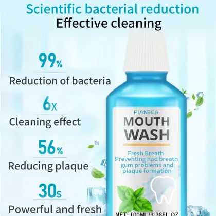 Custom Natural Food Grade Activated Charcoal Mouthwash - 250ml, Alcohol-Free