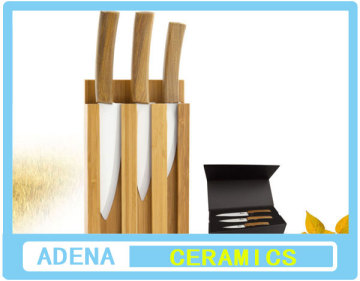 Wooden handle ceramic knife set fro gift