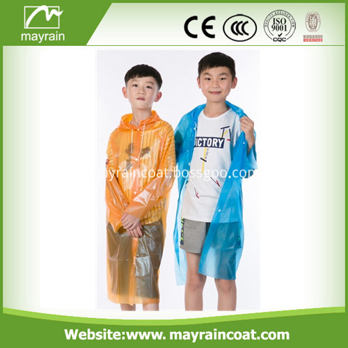 Orange Color PE Raincoat