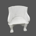 Luxurious Hand-Carved White Marble Chair
