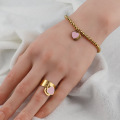 Brazalete de cuerda del corazón de titanio elegante