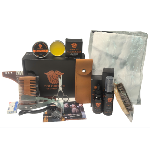 Conjunto de 12 piezas de barba de barba establecida