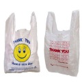 Smiley Face Thank You Supermarket Shopping Shrink Wrap Plastic Bags