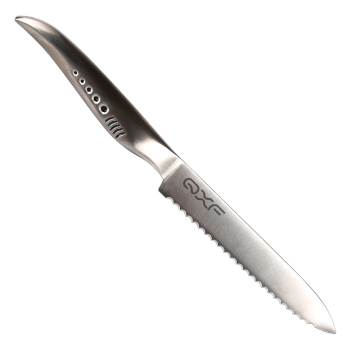 QXF 5 Inch Ultra Sharp Serrated Utility Knife with Hollow Handle
