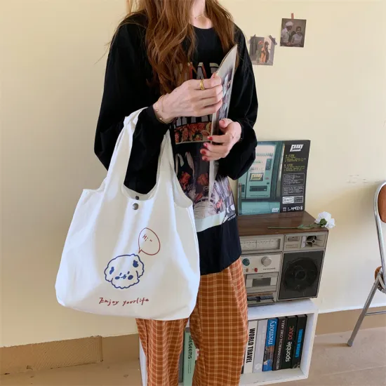 Custom Reusable Small Fashion Cute Canvas Shoulder Bag