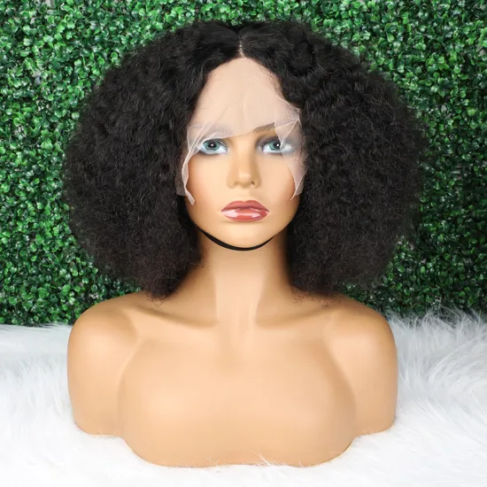 Mayqueen Cheap Natural 10A Afro Wave Short Wig Transparent Braided HD Lace Front Wigs 100% Virgin Human Hair For Black Women
