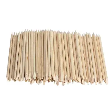 80pcs Nail Art Cuticle Pusher Wood Stick Orange Sticks Nails Cuticle Pusher Remover for Manicure Pedicure Care Tool