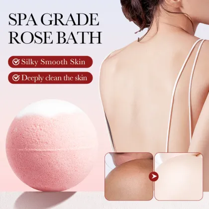 Rose Bath Salt Ball Bath Bomb - Deep Cleaning Body Bath Sponge