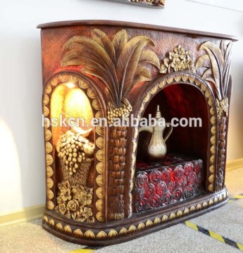 Vintage outfinish indoor usage decorative fireplace with LED light
