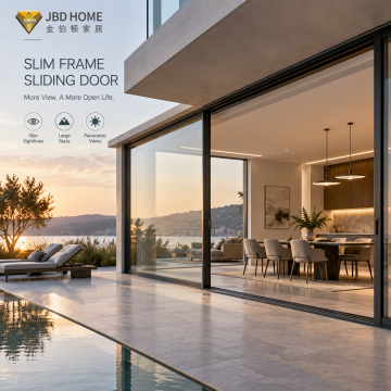 Slim Frame Panoramic Aluminum Sliding Glass Door for Modern Villas | JBDHOME