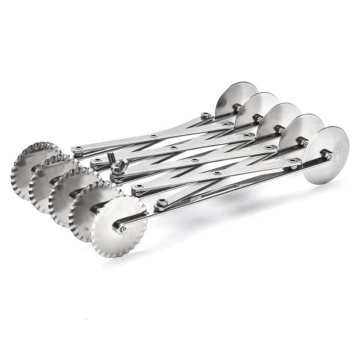 Expandable Stainless Steel Multi-Wheel Dough Cutter for Pasta and Baking