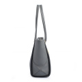 Handmade Gray Leather Tote Oversize Shoulder Bag