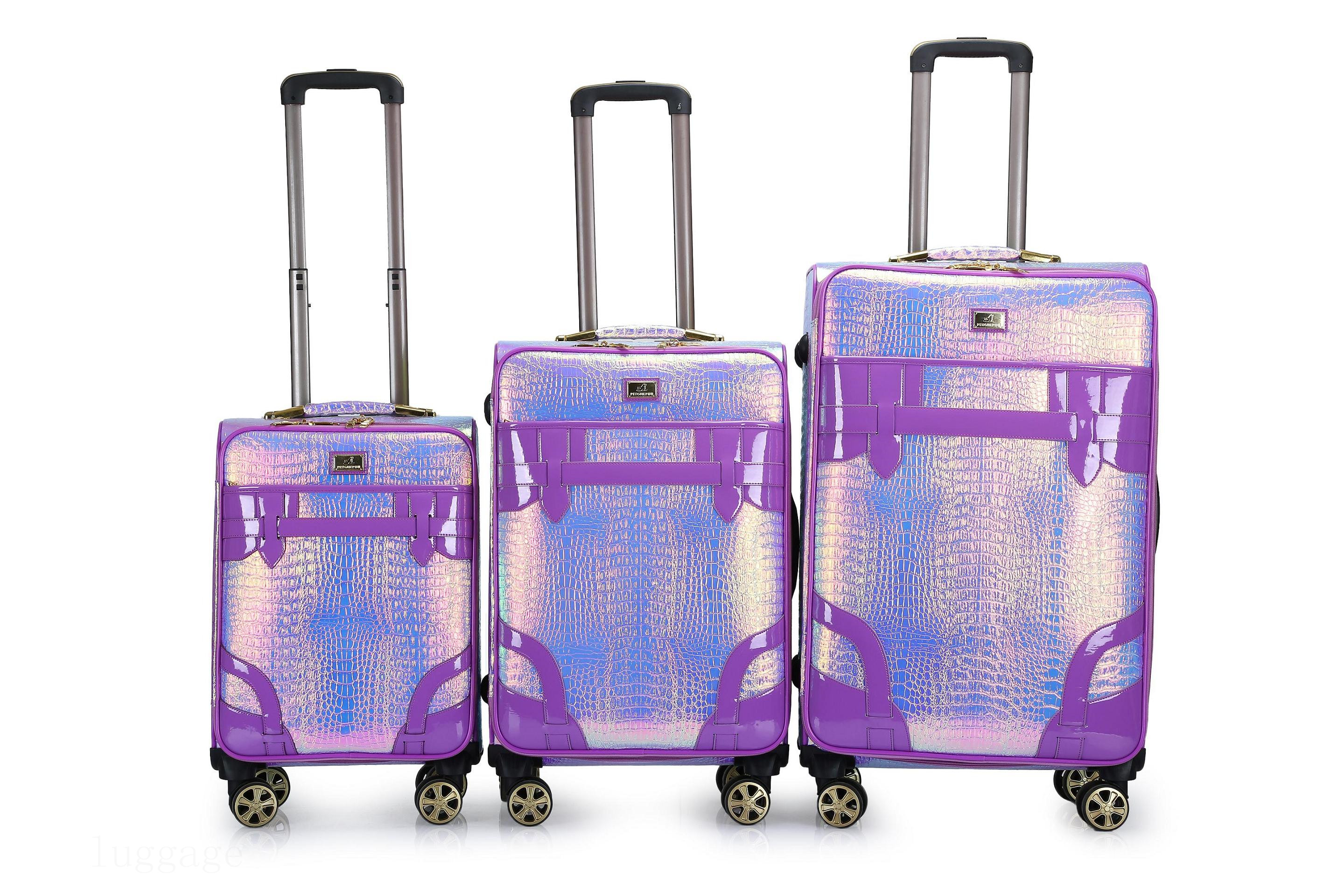 3128#PU luggage bags trolley bags