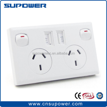Australian Standard Dual USB Power Point and Electrical Wall Switch Socket Plate Outlet